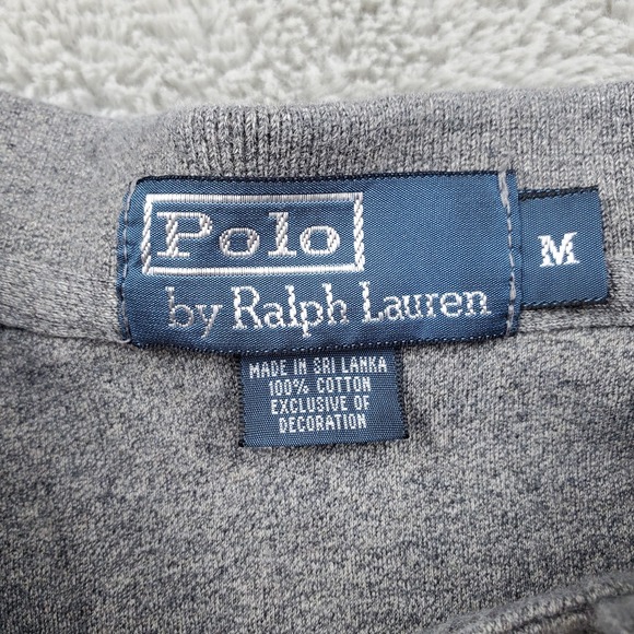 Vintage Polo Ralph Lauren Mens Med Heather Gray Cotton Short Sleeve Shirt Pony - Picture 2 of 5